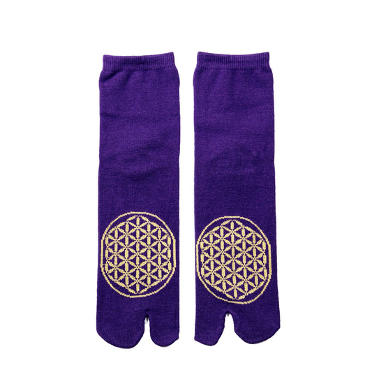 Purple Flower of Life Maditaion Tabi Toe Socks