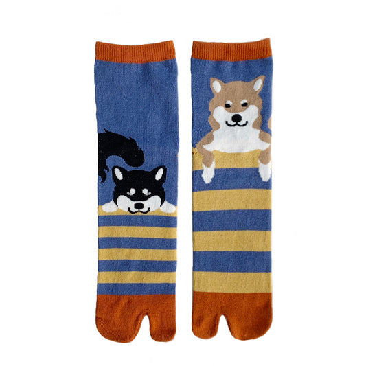 Shiba Inu Stripes Tabi Sandal Socks
