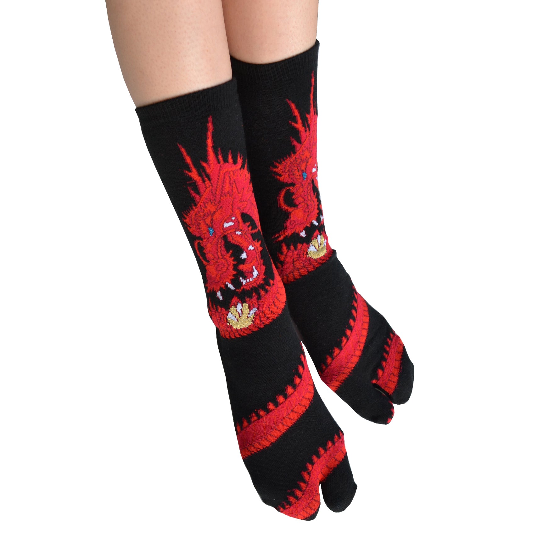 Red Dragon Tabi Toe Socks