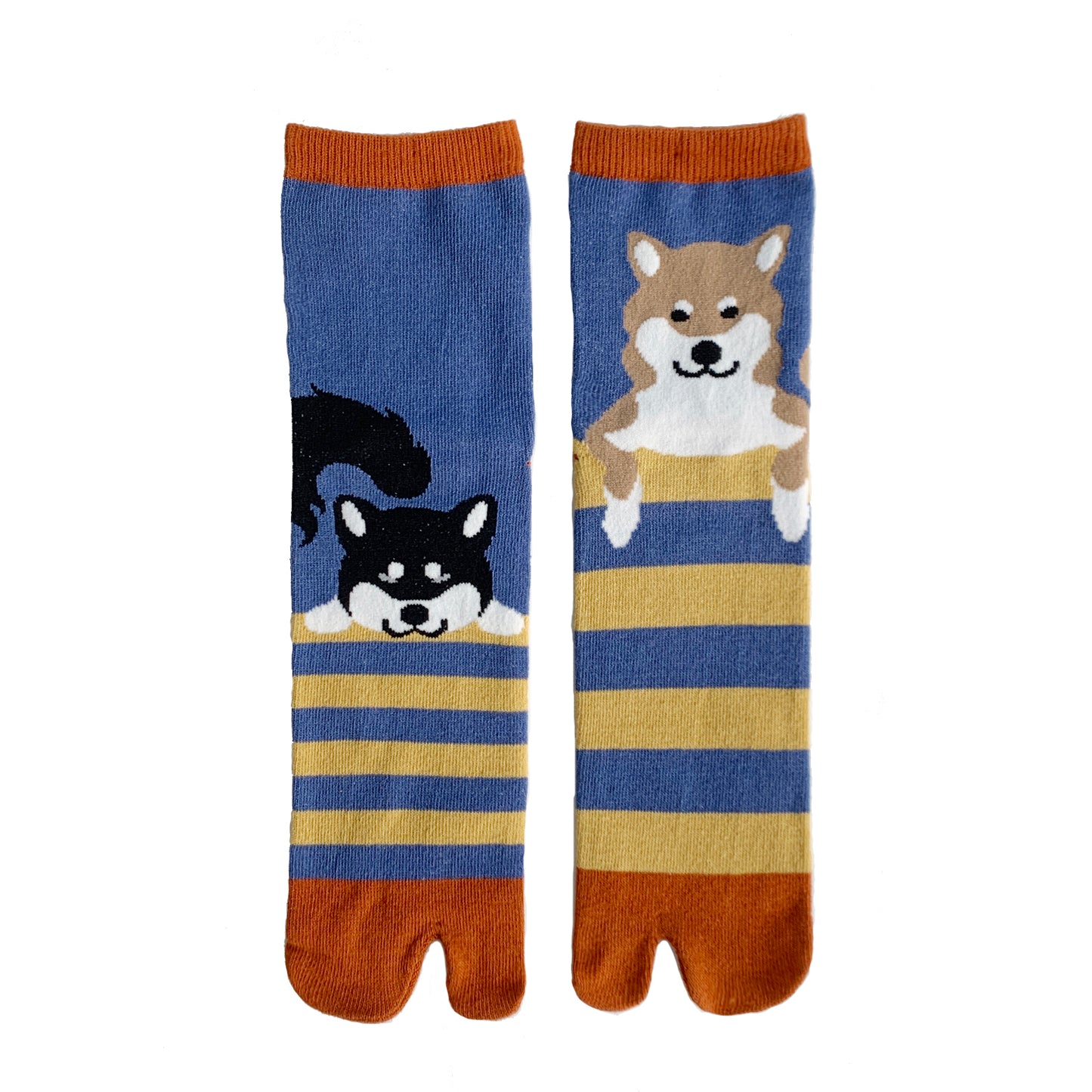 Shiba Inu Stripes Tabi Sandal Socks