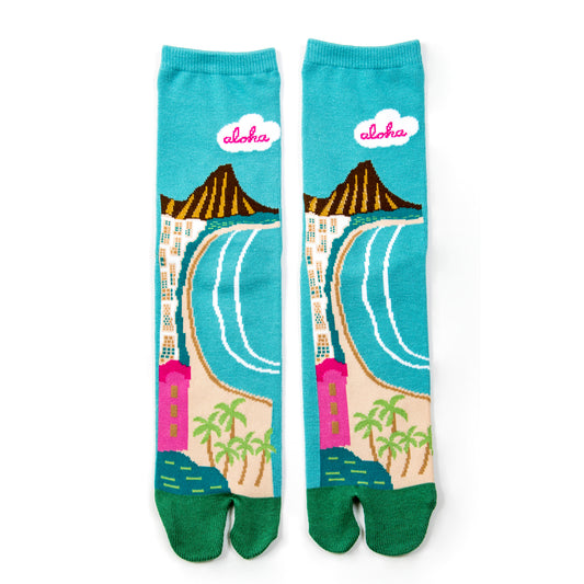 Waikiki Beach Hawaii Tabi Sandal Socks